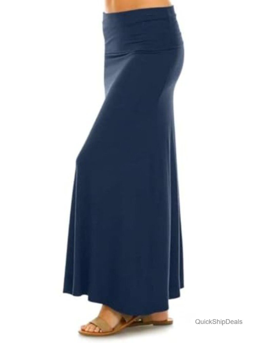 Women's Maxi Skirt Stretchy Nylon Spandex A-Line Flowy Long Skirt